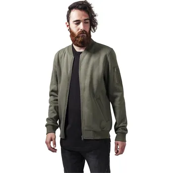 Pánský bomber Sweat Bomber Jacket olivová Urban Classics šedá 1774075