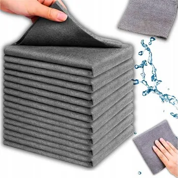 Utěrka Sada utěrek z mikrovlákna 30x30 cm Sada 10 kusů pro okna ze skla Šedá