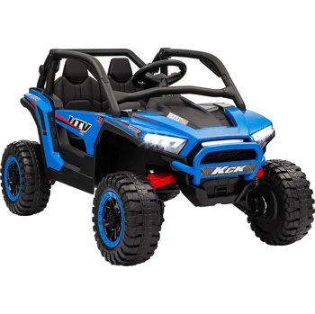 Dětské vozidlo AIYAPLAY dětské elektrické auto, terénní vozidlo 24 V 5-7 km/h s připojením na hudbu, dětské vozidlo s dálkovým ovládáním 2,4G, světlomety, klaksonem, dětské elektrické vozidlo pro děti 3-8 let, modrá barva