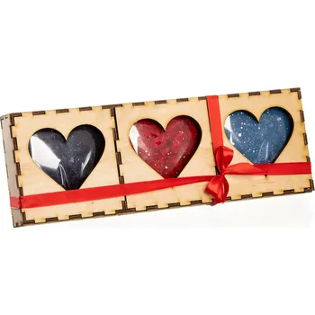 Čokoláda Variace barevných srdíček v KRABIČCE