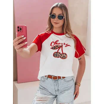 Dámská halenka Dámské tričko z efektem 3D CEKINKA RY2866 Barva: Bílá, Velikost: ONE SIZE