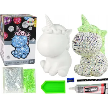 kreativní sada KREATIVNÍ SADA JEDNOROŽEC K VYLEPOVÁNÍ DIAMANTY KŘIŠŤÁLY ZELENÝ