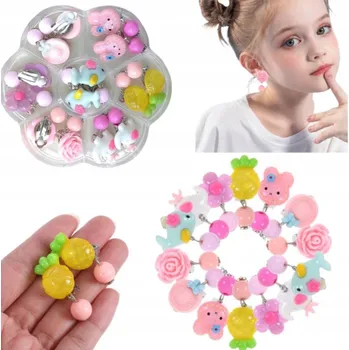 Náušnice Náušnice pro děti, dívčí klipsy na uši bez dírek, sada 7 párů