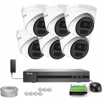 Bezpečnostní kamera Monitorovací sada 6x IPCAM-T2-P Full HD, PoE IR 20m HiLook od Hikvision