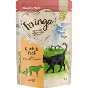 Krmivo pro kočku Feringa Classic Kachna Telecí Mokré Krmivo Pro Kočky Kapsička 85 g