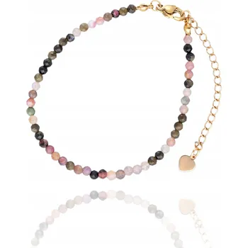 Náramek Náramek s kamínky, korálky a drobnými barevnými turmalíny - nastavitelný