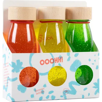 Dětská vědecká sada Petit Boum Sada 3 senzorických lahví FLOAT – SOUMRAK