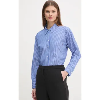 Pánská košile Bavlněná košile Tommy Hilfiger WW0WW45612 fialová 54X, vel. 44