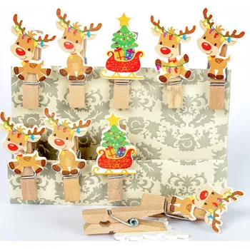 Vánoční dekorace FANDY Kolíčky dekorační dřevěné Winter 01 sob