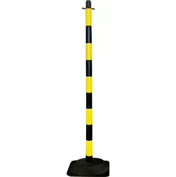 Plotový sloupek Černo-žlutý plastový vymezovací sloupek SCV - 110 cm