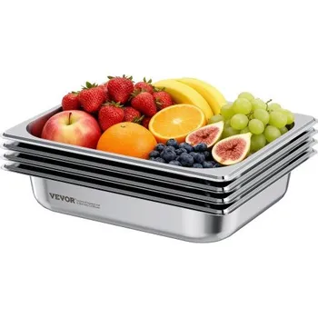 Nerezová parní pánev pro hotely, velikost 1/2 x hloubka 63,5 mm, stolní parní pánev o objemu 3,8 l, odolná proti zasekávání, restaurační potřeby, opakovaně použitelná, nerezová, cateringová, úložná, pro domácnost, párty, restauraci, hotel,249