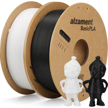 3D tisk Alzament Basic PLA Dualpack 2x1kg Black+White ALZMNTDL01