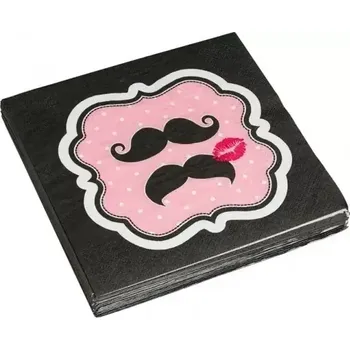 Papírový ubrousek Papírové party ubrousky Kníry 20 ks