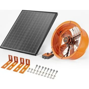 Vzduchotechnika Ventilátor pro montáž na štít, 14palcový solární ventilátor do podkroví s nastavitelným termostatem a vnější mřížkou, 1300 CFM ventilátor pro domácnost, chladí až 1850 čtverečních stop, tiché větrání pro střechu, garáž, obchod, černý