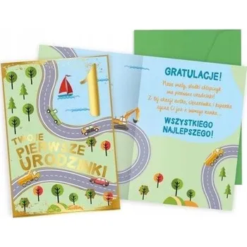 Obraz Přání PR-428 Narozeniny 1 (první narozeniny, číslice, auta)