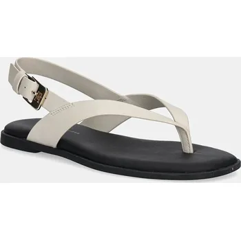 Dámská móda Kožené sandály Tommy Hilfiger COLOR BLOCK THONG FLAT SANDAL FW0FW08883 béžová 01X, EUR 39