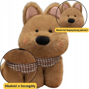 plyšák PLYŠOVÁ PLYŠÁK PEJSEK S ŠÁTKEM PES HNĚDÝ PLYŠÁK 25 CM