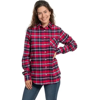 Dámská košile Dámská flanelová košile Luiz Daniela magenta kostka velikost M
