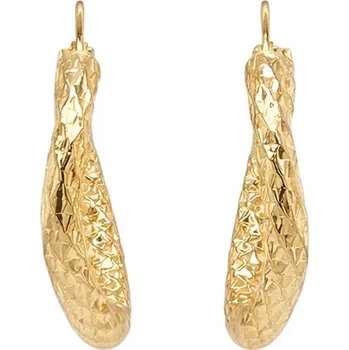 Náušnice Luxusní zlaté kruhové náušnice s broušeným povrchem