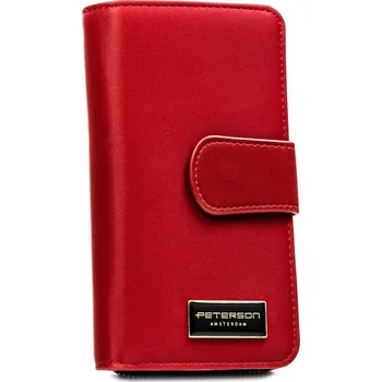 Peněženka Módní dámská koženkovo-kožená peněženka Peterson Annellie, červená