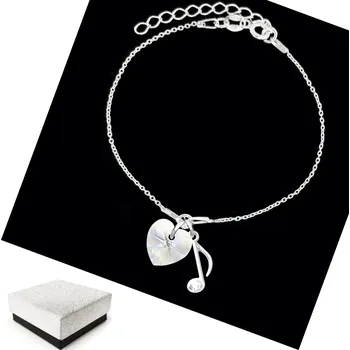 Náramek Náramek se s křišťálem Aurora, stříbrný tón