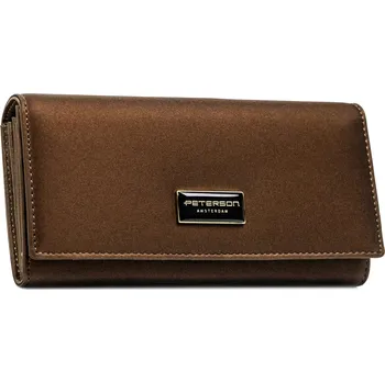 Peněženka Trendy dámská koženkovo-kožená peněženka Peterson Hilax, hnědá