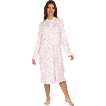 Dámská noční košile Pleas Dámská noční košile s dlouhým rukávem bílá 3XL (179723-100-048)