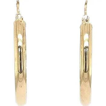 Náušnice Zlaté kruhové náušnice s vysokým leskem