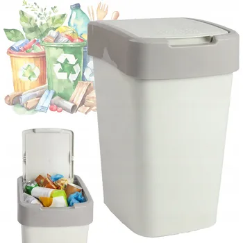 Odpadkový koš ODPADKOVÝ KOŠ 10 L S VÍKEM STOJÍCÍ NA SÁČKY DO KOUPELNY 1 KOMORA