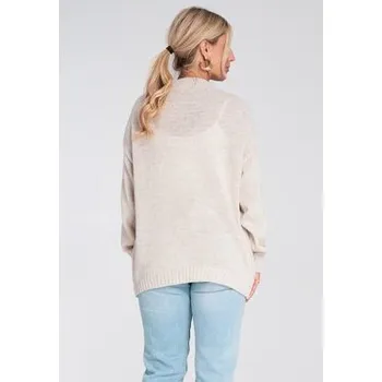 Dámský svetr FIGL Svetr M1240 Béžová Regular Fit XL