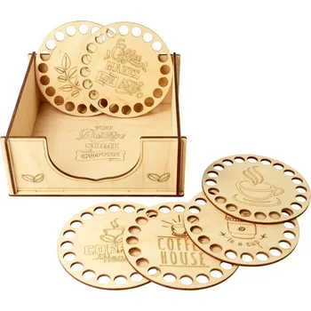 kreativní sada Natana košík s podšálky na háčkování 6 kusů NAT135