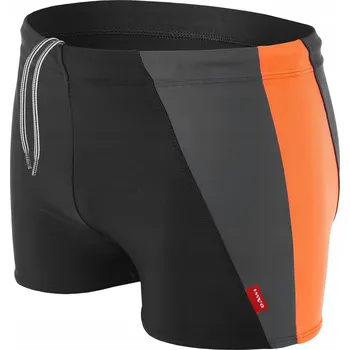 Pánské plavky PÁNSKÉ PLAVKY DO BAZÉNU ORANŽOVÉ PRUHY Rychleschnoucí Pohodlné 3XL