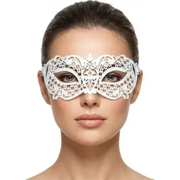 Kovová maska škraboška bílá