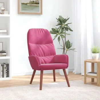Křeslo Relaxační křeslo vínové samet - 8721158559364
