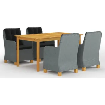 Zahradní sestava 5dílný zahradní jídelní set světle šedý - 8720286338872