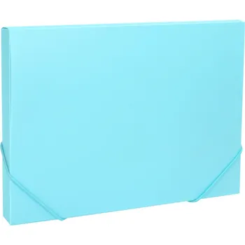 Desky na spisy s gumou, box A4 pastel LUMA, modrý