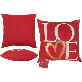 Polštář Polštář Out of The Blue Love 40x40 cm červený