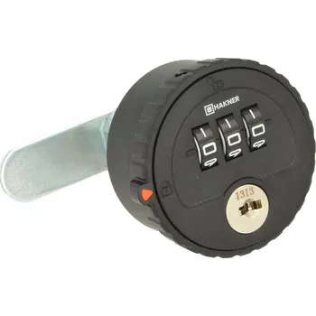 Nábytkové kování Mechanický zámek OKSM Hakner s číselným kódem, pro skříňky, šedý, průměr 50x30 mm