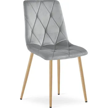 Jídelní židle Jídelní židle LIBRA sametová, světle šedá / hnědé nohy
