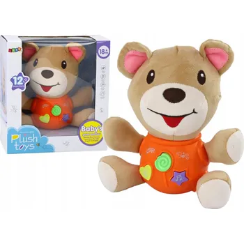 plyšák INTERAKTIVNÍ PLYŠOVÝ MEDVÍDEK HRAJÍCÍ PLYŠÁK PLYŠOVÝ MAZLÍČEK PŘÍTULNÍČEK ORANŽOVÝ