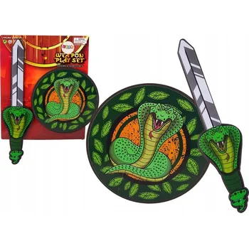 Dětská zbraň RYTÍŘSKÁ SADA Z EVA PĚNY MEČ A ŠTÍT HAD BEZPEČNÁ ZBRAŇ HRAČKA