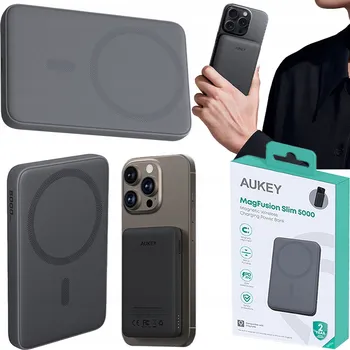 Powerbanka Powerbanka 5000mAh AUKEY MagFusion PB-MS03 USB-C MagSafe 20 W bezdrátová