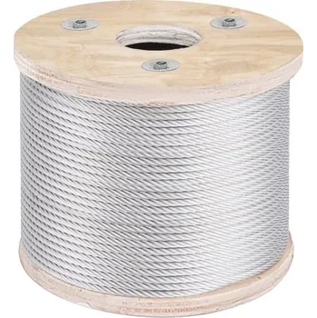 Lany Nerezové lano 304, 3/16 palce, 7 x 19, ocelové lano, 250 stop, ocelové lano pro zábradlí, terasy, DIY balustrády