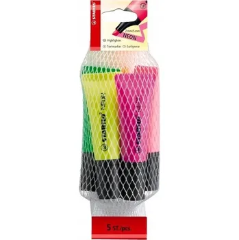 Zvýrazňovač ZVÝRAZŇOVAČ NEON 5 BAREV STABILO, STABILO