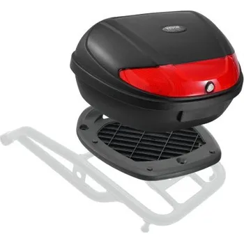 Zavazadlo na motocykl Vrchní kufr na motocykl , univerzální odolný PP materiál, zadní kufr na motocykl s reflexním panelem, 62L vodotěsný odnímatelný vrchní kufr na motocykl s víceotvorovou základnou, vhodný pro 99 % rámů motocyklů