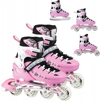 Kolečkové brusle BRUSLE 2V1 PRO DĚTI NASTAVITELNÉ 4v1 KOLEČKOVÉ BRUSLE KAUČUKOVÁ KOLEČKA KOLEČKOVÉ BRUSLE BRUSLE NA LED