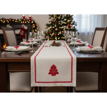 ubrus Vánoční ubrus - běhoun na stůl BOXING DAY - motiv stromeček 35x180 cm,