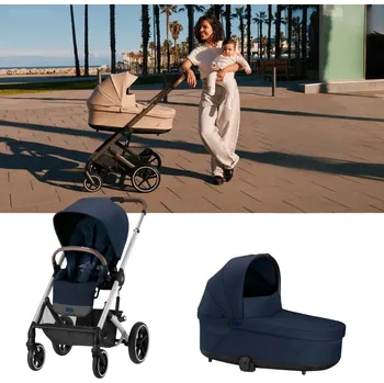 Dětské zboží CYBEX Balios S Lux Kompletní kočárek - Silver Ocean Blue