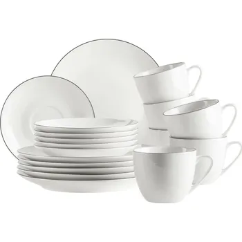 jídelní souprava Mäser Felise 18 ks bílá/černá