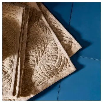 Sprchový závěs Ręcznik | ESTRELLA | bawełniany beżowy w liście | 70x130 cm | 897028